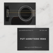 Acoustic Guitar Black Visitenkarte (Vorne/Hinten)
