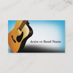 Acoustic Guitar Blue Artist Business Cards Visitenkarte