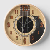 Acoustic Guitar Clock w/ Numbers Wanduhr (Vorderseite)