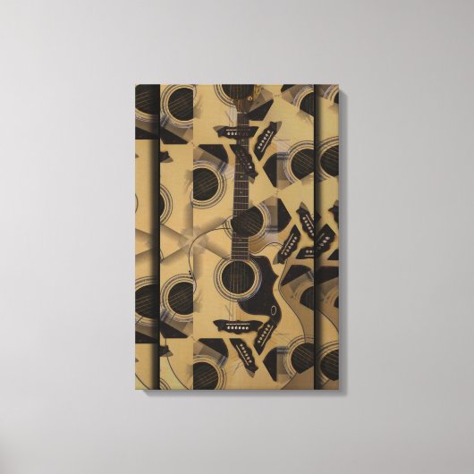 Acoustic Guitar Cubism Leinwanddruck (Vorderseite)