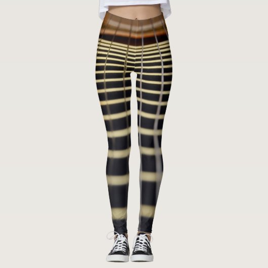 Acoustic Guitar Fretboard Strings Leggings (Vorderseite)