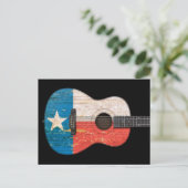 Acoustic Guitar, gealtert und abgetragen Texas Fla Postkarte (Stehend Vorderseite)