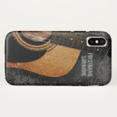 Acoustic Guitar Gray Grunge Individuelle Name Case-Mate iPhone Hülle (Rückseite (Horizontal))