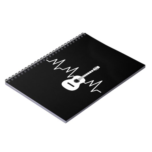 Acoustic Guitar Heart Beat Notizblock (Linke Seite)