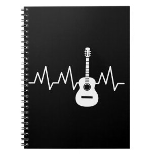 Acoustic Guitar Heart Beat Notizblock