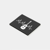 Acoustic Guitar Heart Beat Post-it Klebezettel (angewinkelt)