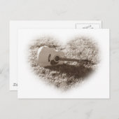 Acoustic Guitar Heart Postkarte (Vorne/Hinten)