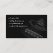 Acoustic Guitar Musician Blue Business Card Visitenkarte (Rückseite)