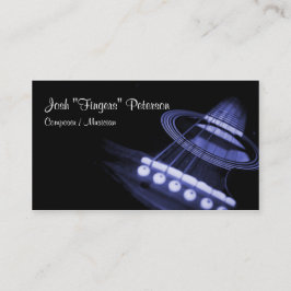 Acoustic Guitar Musician Blue Business Card Visitenkarte
