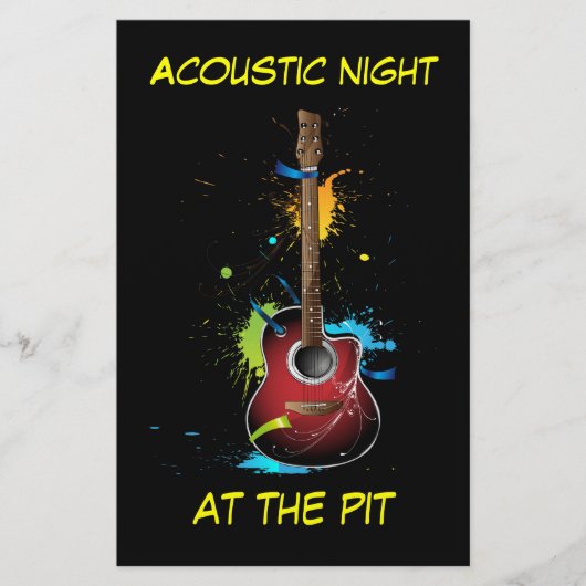 Acoustic Guitar Paint Splats Flyer (Vorne)