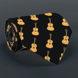 Acoustic Guitar Pattern Brown Musical Instrument  Krawatte<br><div class="desc">Celebrate a love for music with this elegant repeating acoustic guitar pattern on a black background. The design showcases detailed honey-brown instruments in a minimalist layout, offering a sophisticated look for any music lover. Whether you are a professional guitarist, a student, or a dedicated fan of folk and country music,...</div>