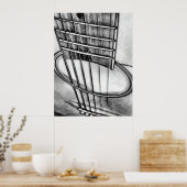 Acoustic Guitar Perspective Strings Schwarz-weiß Poster (Küche)