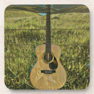 Acoustic guitar player gift getränkeuntersetzer