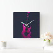 Acoustic guitar player gift quadratische wanduhr (Zuhause)