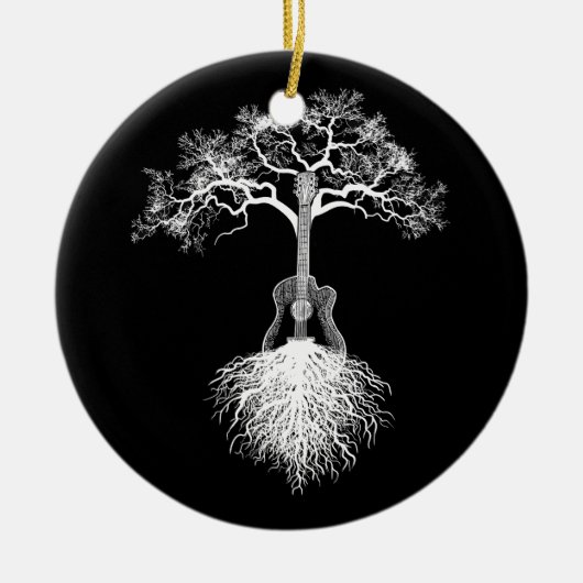 Acoustic Guitar Player Naturschaum Musik Keramik Ornament (Vorne)