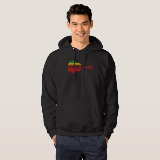 Acoustic Guitar Player Retro Nature Guitarist Hoodie (Vorne ganz)