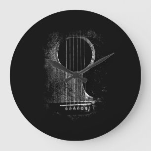 Acoustic Guitar Player Six String Rock & Roll Große Wanduhr