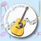 ACOUSTIC GUITAR - Runder Kalksteinküste Getränkeuntersetzer