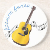 ACOUSTIC GUITAR - Runder Kalksteinküste Getränkeuntersetzer (Vorne)