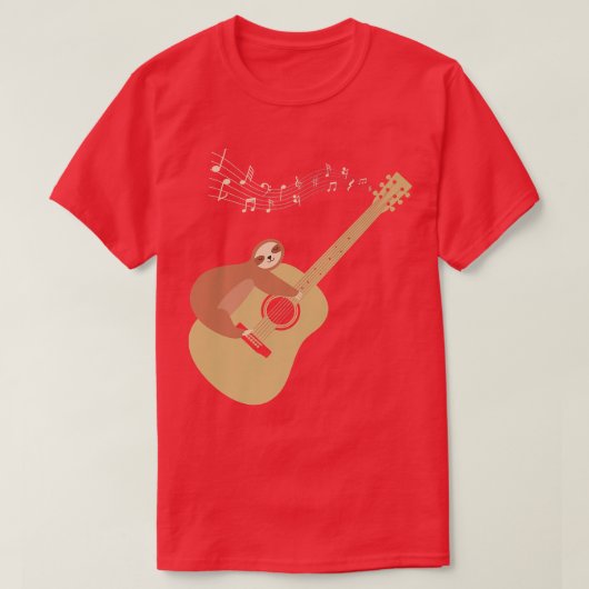 Acoustic Guitar Sloth Hug52 T-Shirt (Design vorne)