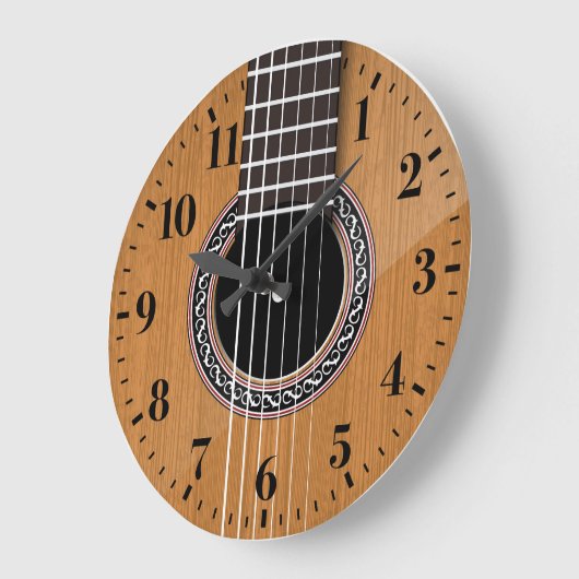 Acoustic Guitar Wall Clock Große Wanduhr (Winkel)