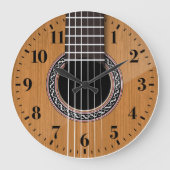 Acoustic Guitar Wall Clock Große Wanduhr (Vorderseite)