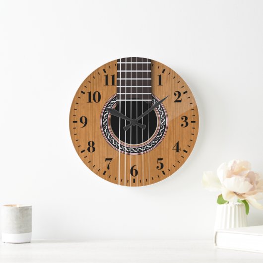 Acoustic Guitar Wall Clock Große Wanduhr (Zuhause)
