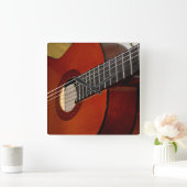 Acoustic Guitar Wall Clock Quadratische Wanduhr (Zuhause)