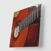 Acoustic Guitar Wall Clock Quadratische Wanduhr (Winkel)