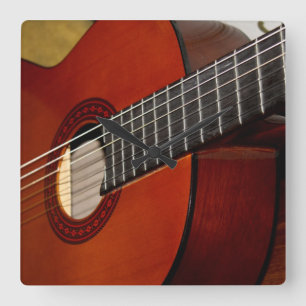 Acoustic Guitar Wall Clock Quadratische Wanduhr