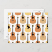 Acoustic Guitars Pattern Postkarte (Vorne/Hinten)