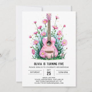 Acoustic Musician's Gitarre Geburtstag Einladung