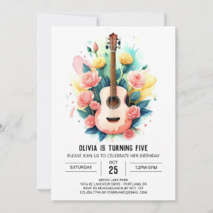 Acoustic Musician's Gitarre Geburtstag Einladung