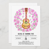 Acoustic Musician's Gitarre Geburtstag Einladung (Vorne/Hinten)