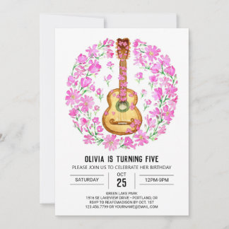 Acoustic Musician's Gitarre Geburtstag Einladung