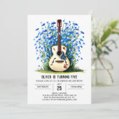 Acoustic Musician's Gitarre Junge Geburtstag Einladung (Stehend Vorderseite)