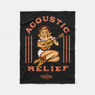 Acoustic Relief Niedlich Tropische Gitarre Tattoo Fleecedecke