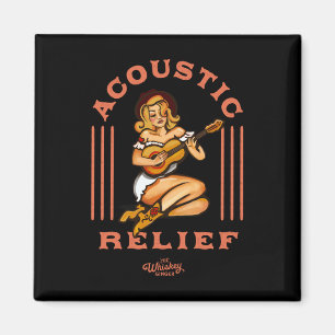 Acoustic Relief Niedlich Tropische Gitarre Tattoo Magnet
