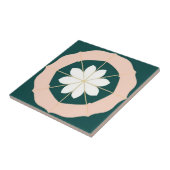 Acqua-grün, weiß und rosa Blumen Fliese (Seite)