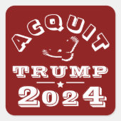 Acquit TRUMP 2024 Quadratischer Aufkleber (Vorderseite)