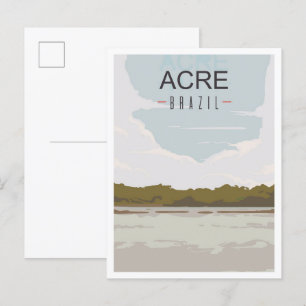 Acre Brasil Kunst Vintage Reiseillustration Postkarte
