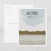 Acre Brazil Art Vintage Travel Illustration Postkarte (Vorne/Hinten)