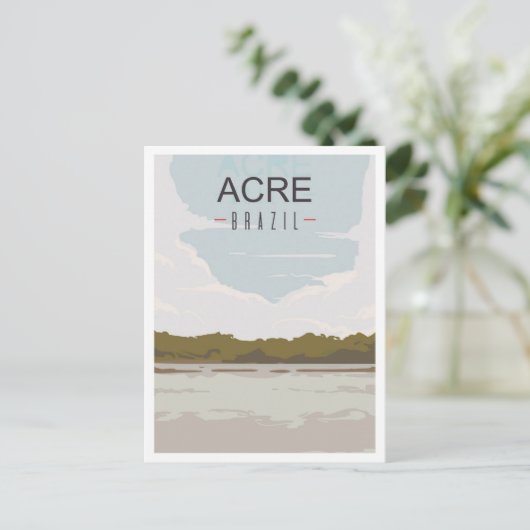 Acre Brazil Art Vintage Travel Illustration Postkarte (Stehend Vorderseite)