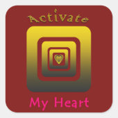 Acrílica Activate My Heart Quadratischer Aufkleber (Vorderseite)