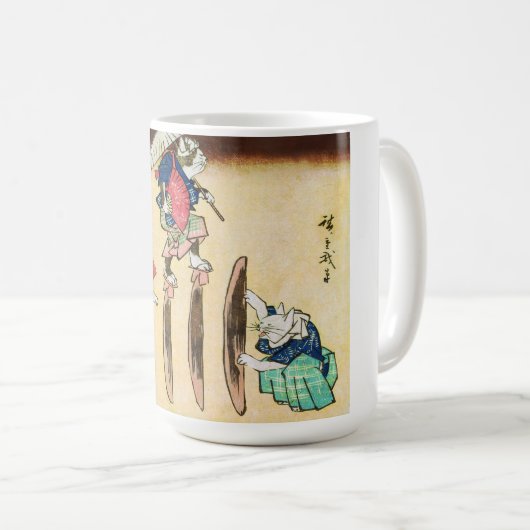 Acrobat Cat, Hiroshige, Ukiyo-e Kaffeetasse (VorderseiteRechts)