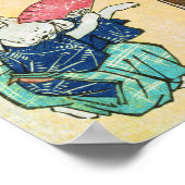 Acrobat Cat, Hiroshige, Ukiyo-e Poster (Ecke)