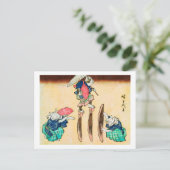 Acrobat Cat, Hiroshige, Ukiyo-e Postkarte (Stehend Vorderseite)