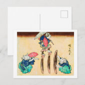 Acrobat Cat, Hiroshige, Ukiyo-e Postkarte (Vorne/Hinten)