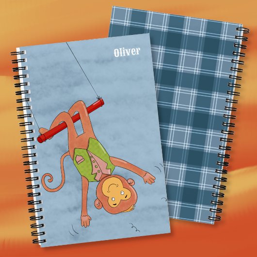 Acrobat Circus Monkey Kid Spiral Notebook Notizblock