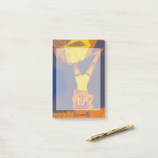Acrobat Headstand Art Foto Post-It Notes Post-it Klebezettel (Auf Schreibtisch)